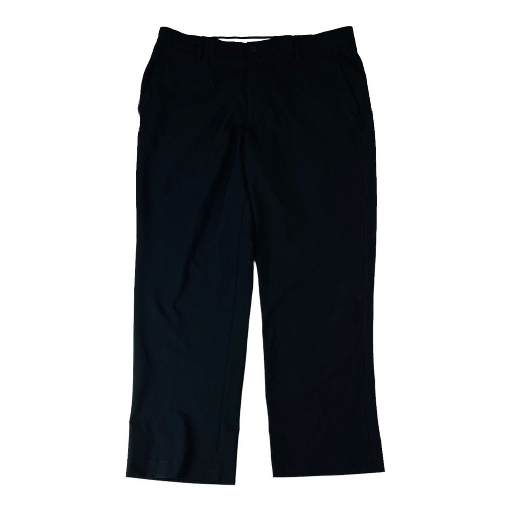 FootJoy FJ Black Flat Front Polyester Spandex Golf Chino Pants‎ Mens Size 36X29